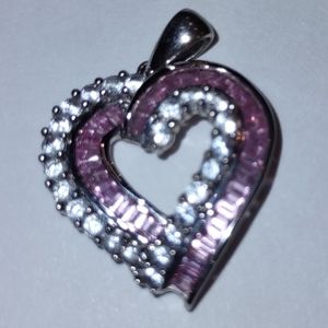 SPARKLY Diamond and sapphire 10k pendant